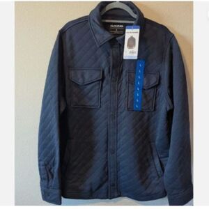 NWT Dakine Collared Quilted Overshirt Jacket Mens L Blue Snap Buttons